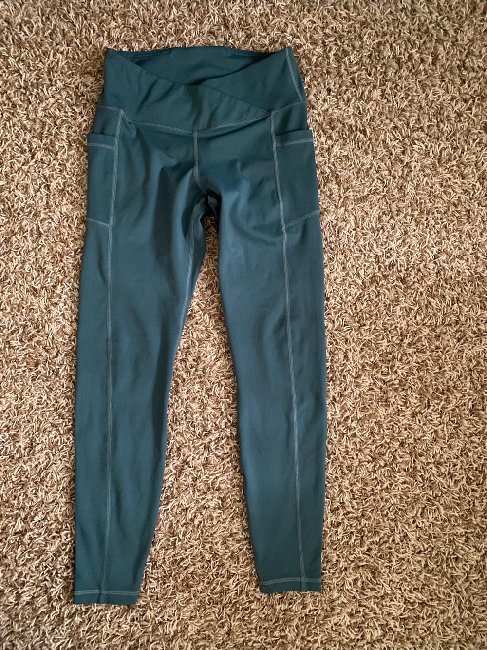 Women’s Teal Active Leggings with Side Pockets